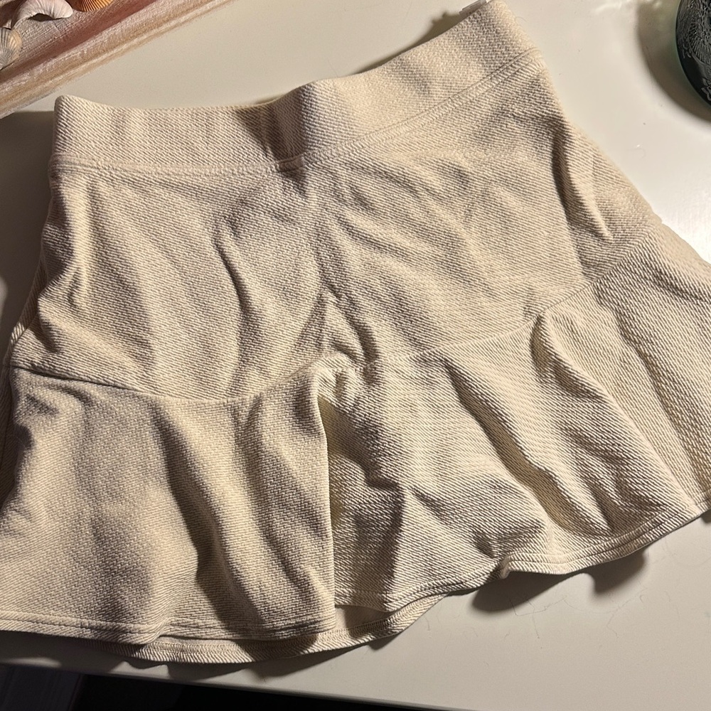 Cream Textured Skort